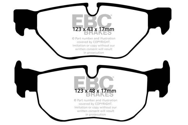 EBC BMW E81 E87 E90 E91 Redstuff Sport Rear Brake Pads - ATE Caliper (Inc. 130i, 318i, 320i & Alpina D3)