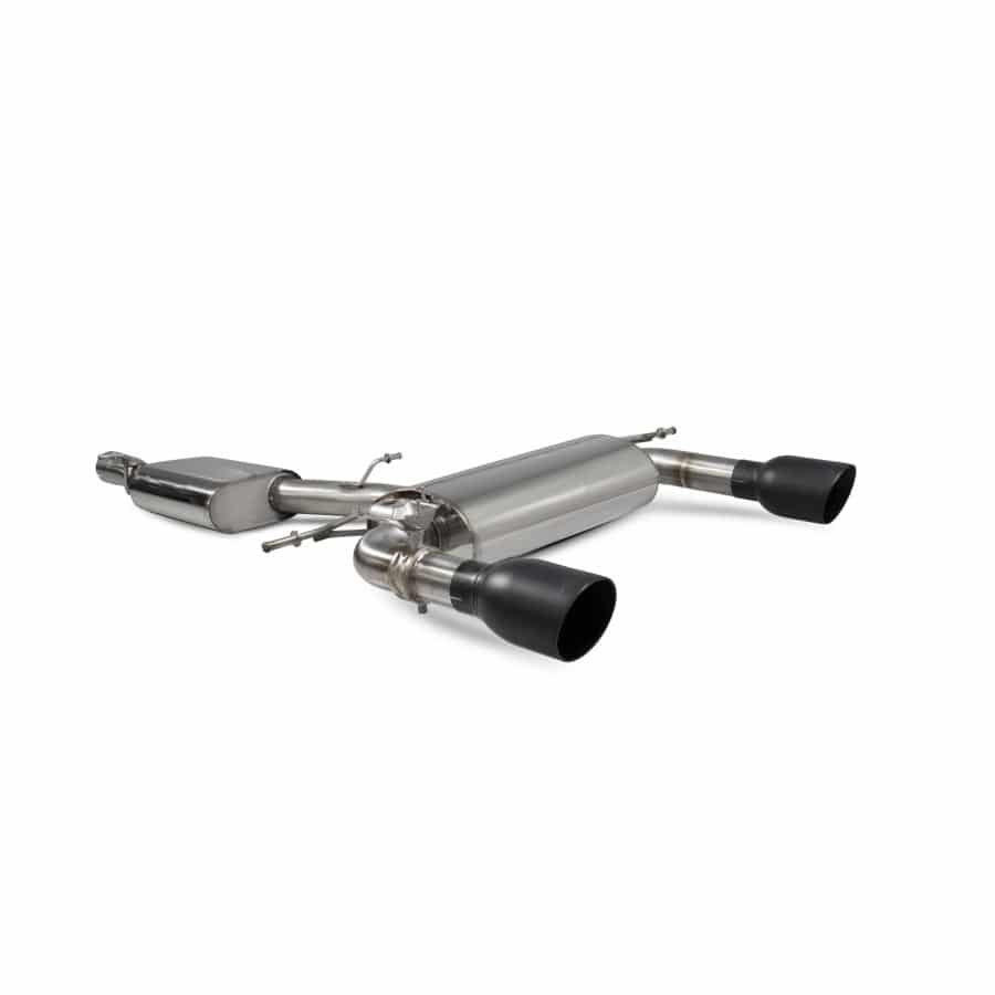 Scorpion Audi TT MK3 2.0 TFSi Quattro (14-18) Resonated cat-back system with electronic valves – Daytona Black Ceramic Tips – SAU085C