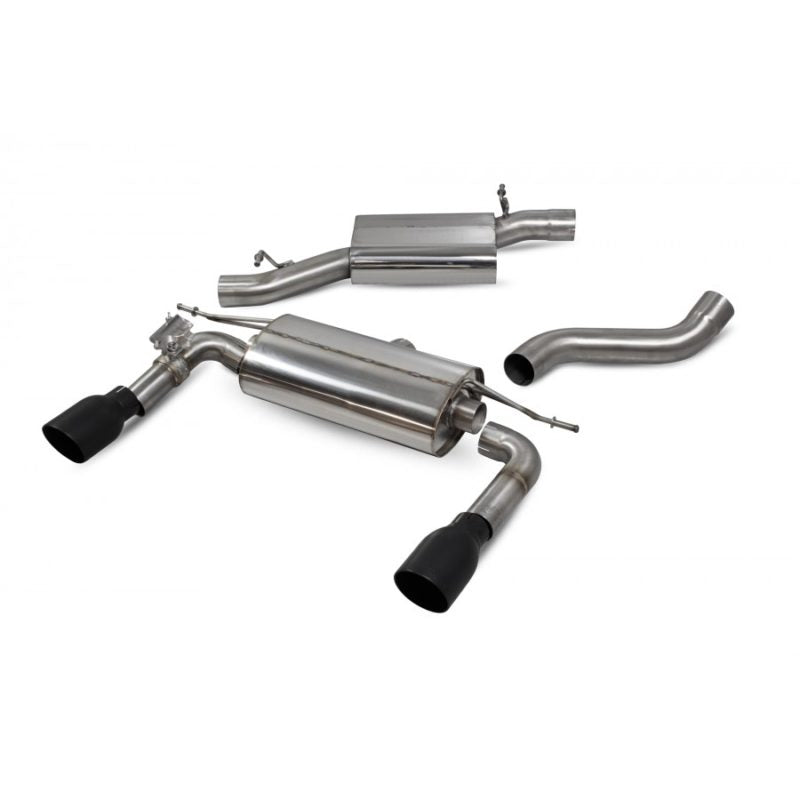 Scorpion Audi TT MK3 2.0 TFSi Quattro (14-18) Resonated cat-back system with electronic valves – Daytona Black Ceramic Tips – SAU085C