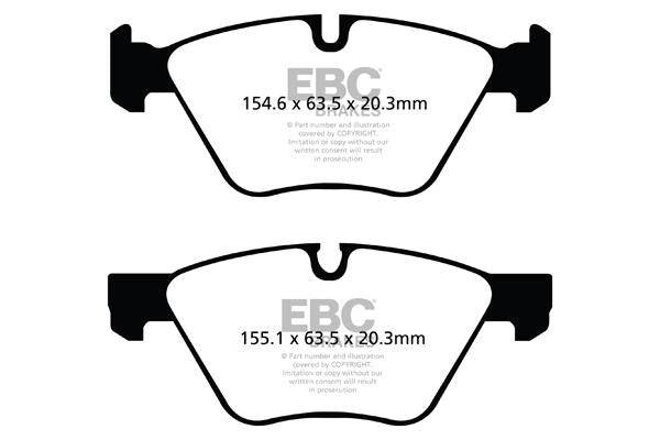 EBC BMW E81 E87 E60 E61 Redstuff Sport Front Brake Pads - ATE Caliper (Inc. 120i, 125i, 520i & 523i)