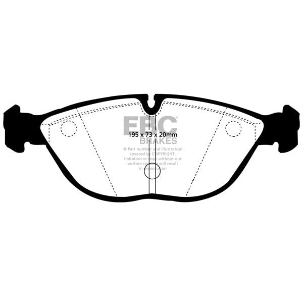 EBC Audi BMW Mercedes Volkswagen Yellowstuff Street and Track Front Brake Pads Set - ATE Caliper (Inc. D2 A8, E38 750i, W210 E430 & MK4 Golf)