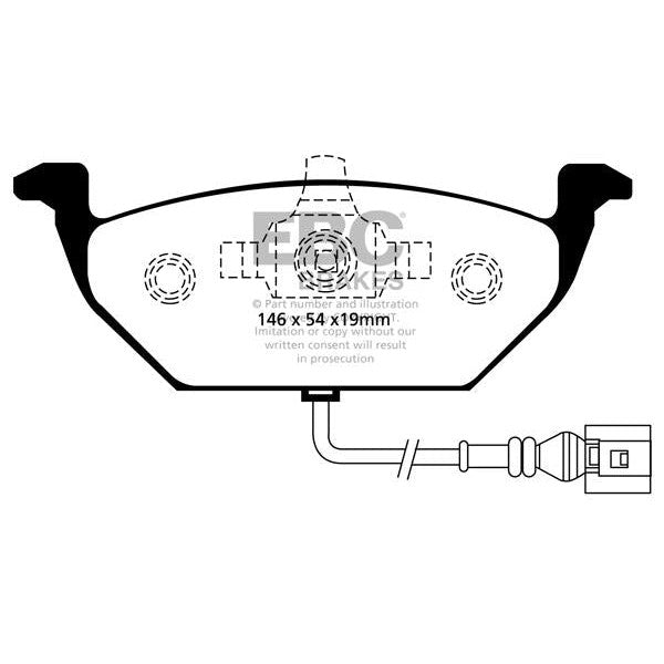 EBC Audi Volkswagen Redstuff Sport Front Brake Pads - VW Caliper (Inc. 8P A2, MK4 Golf, MK4 Golf GTI & MK5 Jetta)