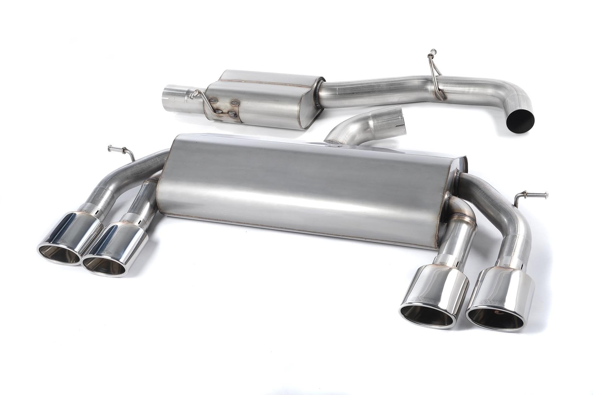 Milltek Sport Non-Valved Resonated Race Cat back System Polished Oval Tips MK7R